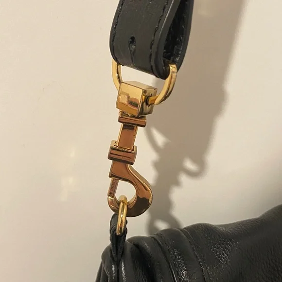 Tory Burch Black Fold Over Leather Shoulder Bag - Picture 5 of 10